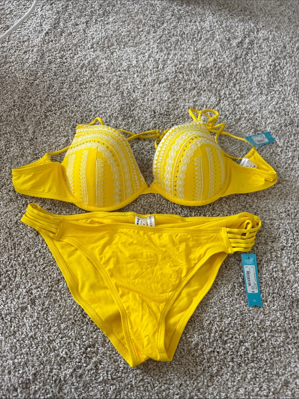 Ambrielle Bright Yellow Bikini Set